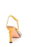 Women's Wooden Marble Heeled Sandals | Derimod Women's Wooden Marble Heeled Sandals | Derimod