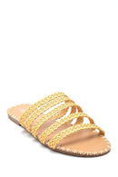 Women's Knitted Detailed Casual Flat Slippers | Derimod Women's Knitted Detailed Casual Flat Slippers | Derimod