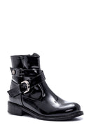 Women's Buckle Detailed Patent Leather Boots | Derimod Women's Buckle Detailed Patent Leather Boots | Derimod