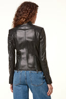 Venice Women's Black Leather Jacket | Derimod Venice Women's Black Leather Jacket | Derimod
