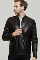 Dias Men's Leather Jacket | Derimod Dias Men's Leather Jacket | Derimod
