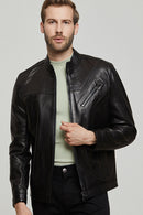 Dias Men's Leather Jacket | Derimod Dias Men's Leather Jacket | Derimod