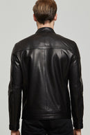 Dias Men's Leather Jacket | Derimod Dias Men's Leather Jacket | Derimod
