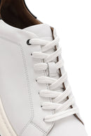 Men's White Lace-up Leather Sneaker | Derimod Men's White Lace-up Leather Sneaker | Derimod