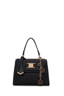 Woman Black Long-Strap Charmed Mini Shoulder Bag | Derimod Woman Black Long-Strap Charmed Mini Shoulder Bag | Derimod