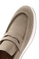 Men's Beige Moccasin Suede Leather Loafer | Derimod Men's Beige Moccasin Suede Leather Loafer | Derimod