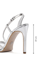 Women's Silver Ankle Strap Thin Heel Sandals | Derimod Women's Silver Ankle Strap Thin Heel Sandals | Derimod