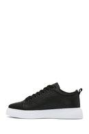 Men's Black Thick Sole Lace Up Leather Sneaker | Derimod Men's Black Thick Sole Lace Up Leather Sneaker | Derimod