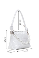 Women's White Quilted Shoulder Bag | Derimod Women's White Quilted Shoulder Bag | Derimod