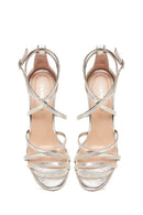 Women's Gold Leather Thin Heel Sandals | Derimod Women's Gold Leather Thin Heel Sandals | Derimod