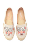 Kadın Bej Taşlı Espadril | Derimod Kadın Bej Taşlı Espadril | Derimod