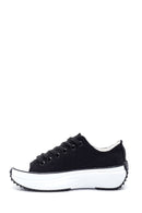 Kadın Siyah Kalın Tabanlı Kumaş Sneaker | Derimod Kadın Siyah Kalın Tabanlı Kumaş Sneaker | Derimod
