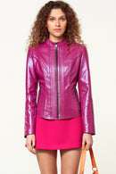 Bianca Women's Leather Jacket | Derimod Bianca Women's Leather Jacket | Derimod