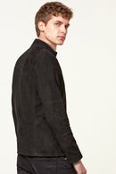 Neymar Men's Black Suede Leather Jacket | Derimod Neymar Men's Black Suede Leather Jacket | Derimod
