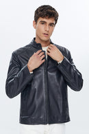 Ray Men's Black Leather Jacket | Derimod Ray Men's Black Leather Jacket | Derimod
