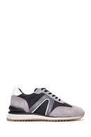 Erkek Gri Süet Deri Detaylı Sneaker | Derimod Erkek Gri Süet Deri Detaylı Sneaker | Derimod