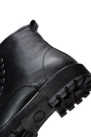 Men's Black Leather Zippered Boots | Derimod Men's Black Leather Zippered Boots | Derimod