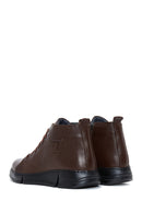 Men's Brown Leather Zippered Boots | Derimod Men's Brown Leather Zippered Boots | Derimod
