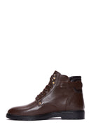 Men's Brown Leather Zippered Boots | Derimod Men's Brown Leather Zippered Boots | Derimod