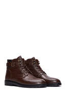 Men's Brown Leather Zippered Boots | Derimod Men's Brown Leather Zippered Boots | Derimod