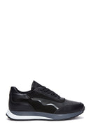 Erkek Siyah Deri Detaylı Sneaker | Derimod Erkek Siyah Deri Detaylı Sneaker | Derimod