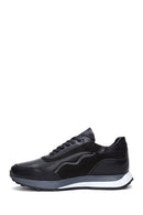 Erkek Siyah Deri Detaylı Sneaker | Derimod Erkek Siyah Deri Detaylı Sneaker | Derimod