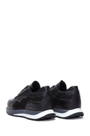 Erkek Siyah Deri Detaylı Sneaker | Derimod Erkek Siyah Deri Detaylı Sneaker | Derimod