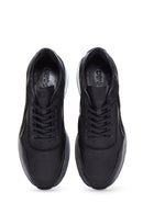 Erkek Siyah Deri Detaylı Sneaker | Derimod Erkek Siyah Deri Detaylı Sneaker | Derimod