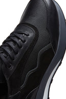 Erkek Siyah Deri Detaylı Sneaker | Derimod Erkek Siyah Deri Detaylı Sneaker | Derimod