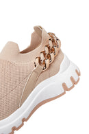 Kadın Bej Kalın Tabanlı Zincirli Sneaker | Derimod Kadın Bej Kalın Tabanlı Zincirli Sneaker | Derimod