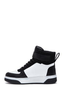 Women's Black White High Top Sneaker | Derimod Women's Black White High Top Sneaker | Derimod