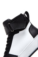 Women's Black White High Top Sneaker | Derimod Women's Black White High Top Sneaker | Derimod
