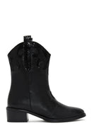 Women's Black Heeled Cowboy Boots | Derimod Women's Black Heeled Cowboy Boots | Derimod