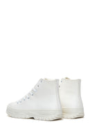 Women's White High Top Sneaker | Derimod Women's White High Top Sneaker | Derimod