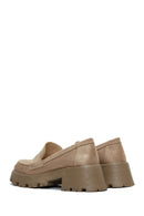 Women's Beige Suede Thick Soled Loafer | Derimod Women's Beige Suede Thick Soled Loafer | Derimod