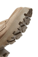 Women's Beige Suede Thick Soled Loafer | Derimod Women's Beige Suede Thick Soled Loafer | Derimod