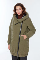 Helsinki Women's Khaki Softwear Coat | Derimod Helsinki Women's Khaki Softwear Coat | Derimod