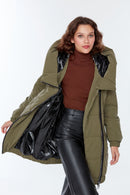 Helsinki Women's Khaki Softwear Coat | Derimod Helsinki Women's Khaki Softwear Coat | Derimod