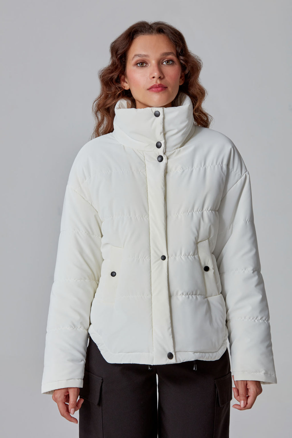 Quebec Kadın Beyaz Softwear Mont