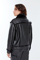 Mirage Women's Leather Coat | Derimod Mirage Women's Leather Coat | Derimod