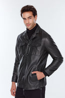 Immobile Men's Leather Jacket | Derimod Immobile Men's Leather Jacket | Derimod