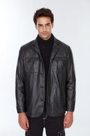 Immobile Men's Leather Jacket | Derimod Immobile Men's Leather Jacket | Derimod