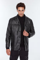Immobile Men's Leather Jacket | Derimod Immobile Men's Leather Jacket | Derimod