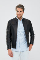 Juan Men's Brown Leather Jacket | Derimod Juan Men's Brown Leather Jacket | Derimod