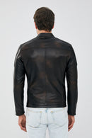 Juan Men's Brown Leather Jacket | Derimod Juan Men's Brown Leather Jacket | Derimod