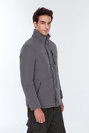 Berlin Men's Gray Softwear Coat | Derimod Berlin Men's Gray Softwear Coat | Derimod