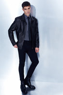Laporte Men's Black Leather Jacket | Derimod Laporte Men's Black Leather Jacket | Derimod
