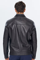 Laporte Men's Black Leather Jacket | Derimod Laporte Men's Black Leather Jacket | Derimod