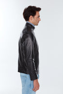 Benzema Men's Black Leather Jacket | Derimod Benzema Men's Black Leather Jacket | Derimod