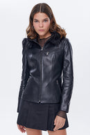 Juliette Women's Leather Jacket | Derimod Juliette Women's Leather Jacket | Derimod